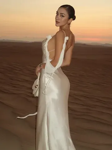 Backless Floral Maxi Dress