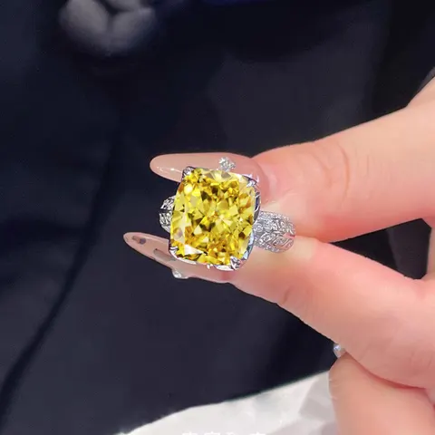 Large Carat Cushion Cut Diamond Simulant Ring Vintage