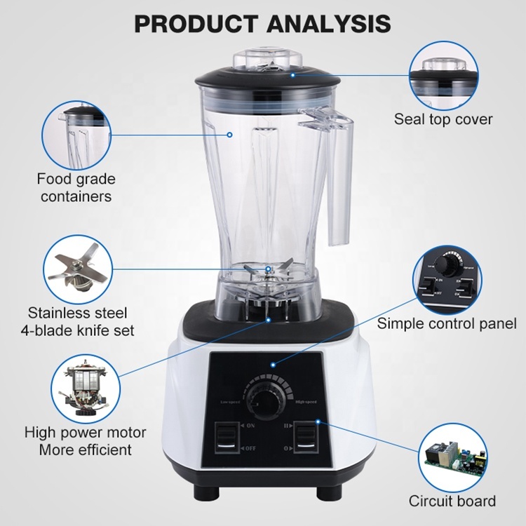 Commercial Smoothie Blender 2200W 2L 2