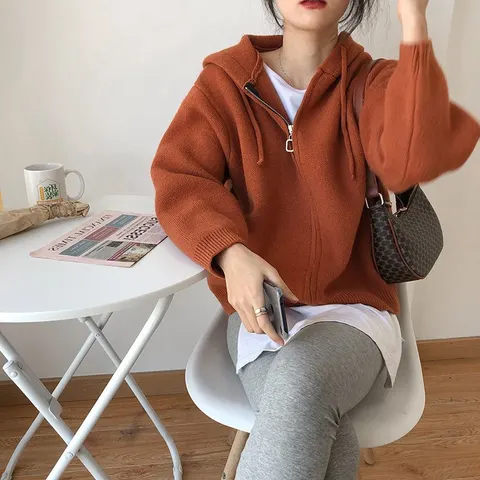 Hooded Knit Cardigan