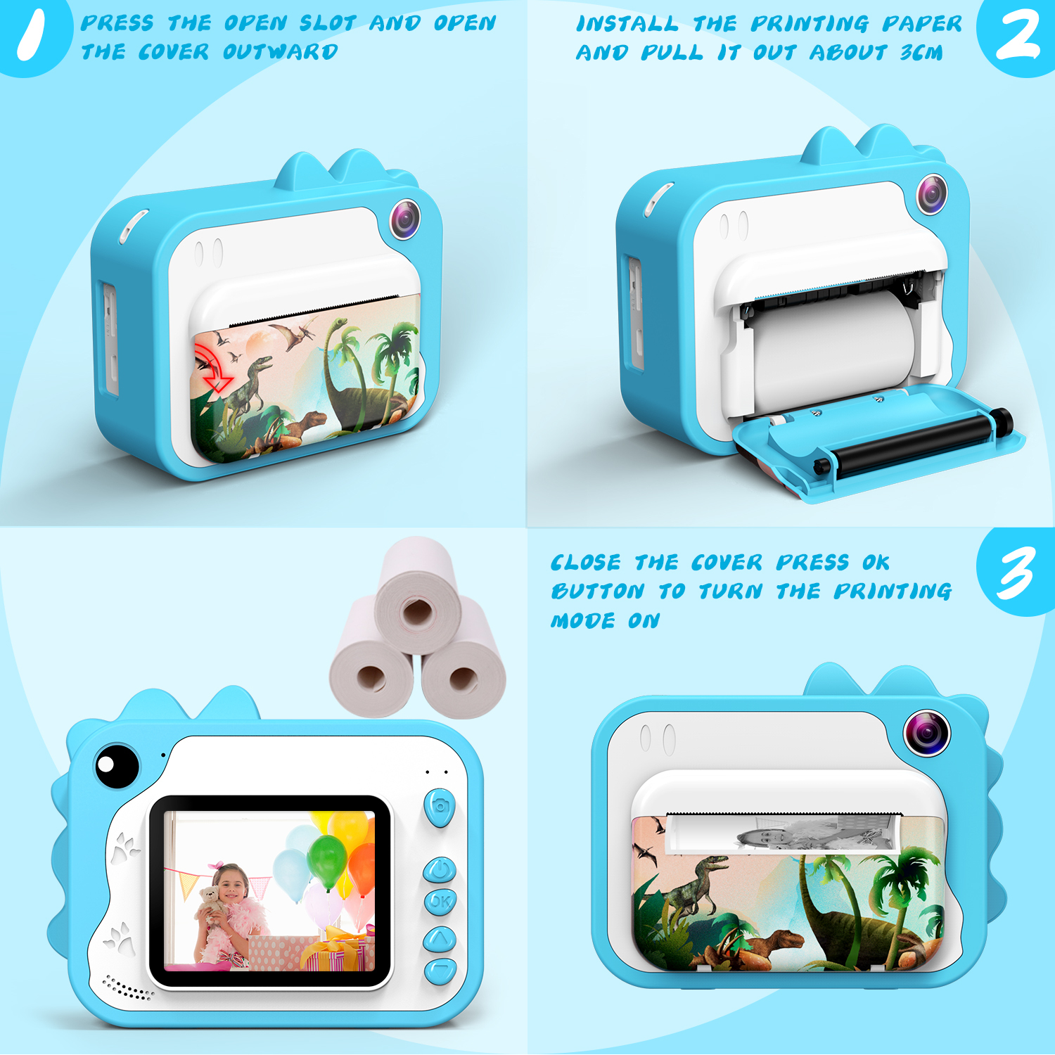Children Photo With Printer Camera 2.4 IPS LCD 3