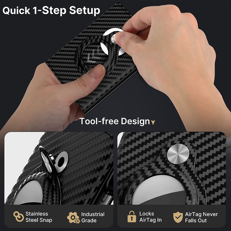 Slim Metal Card Holder with AirTag Slot 3