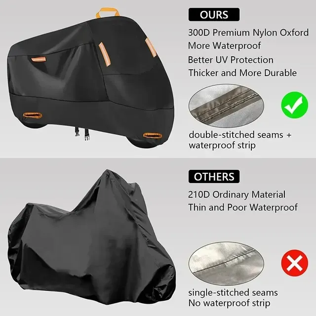210D Motorcycle Cover for Indoor Outdoor Use 4