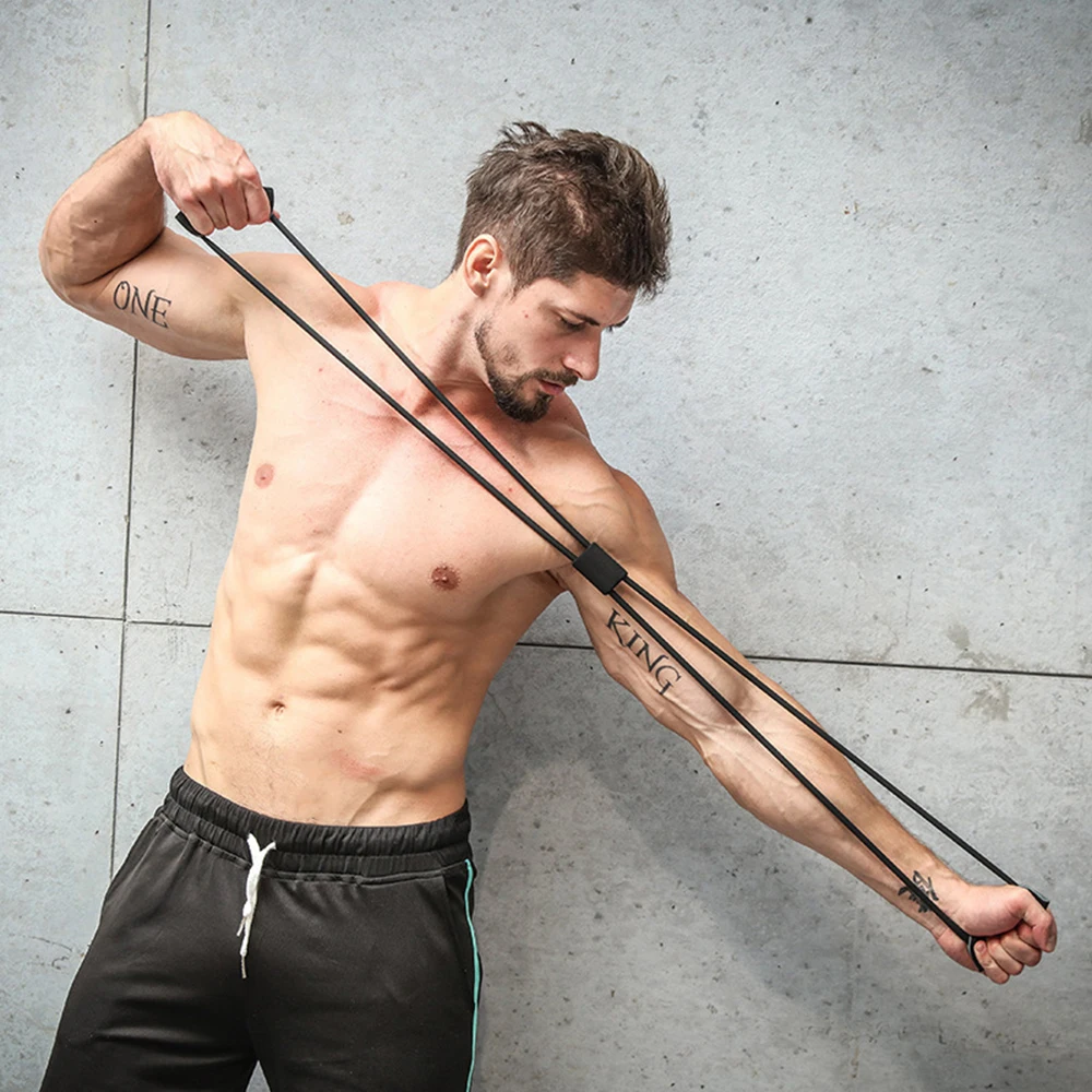 Yoga-Widerstandsbänder Elastisches Band Sport-Übungszieher 8-förmiger Brust-Expander für Bodybuilding 4