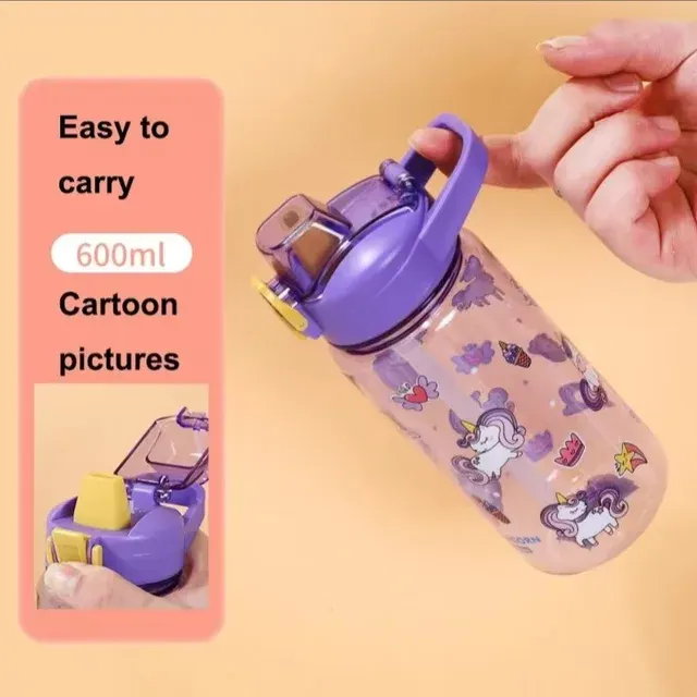 600 ml Kids Straw Bottle, Leak-Proof 4