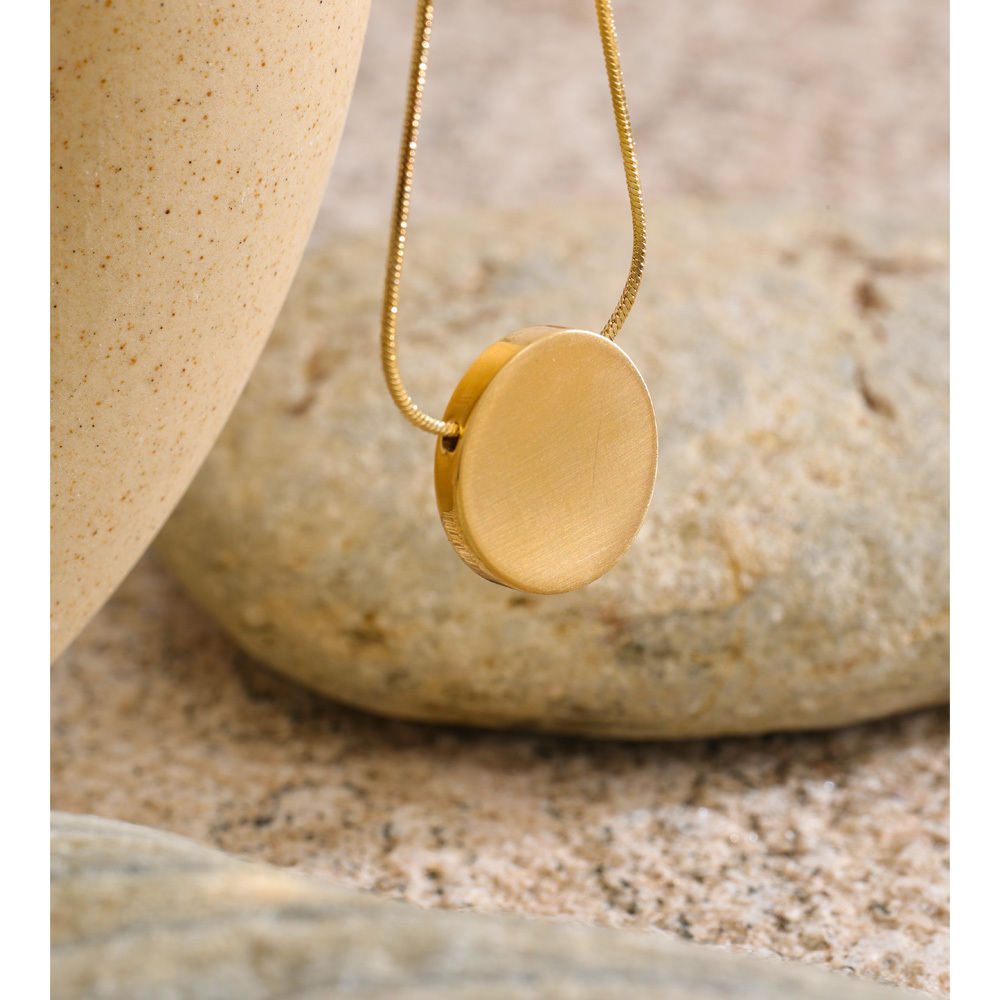 Minimalist Stainless Steel Necklace Gold Pendant 2