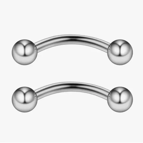 Stainless Steel Brow Nail Curved Rod Ball Piercing