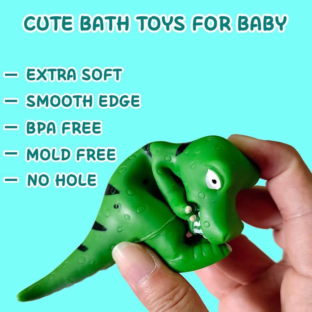 Mold-Free Silicone Dinosaur Bath Toy Set 2