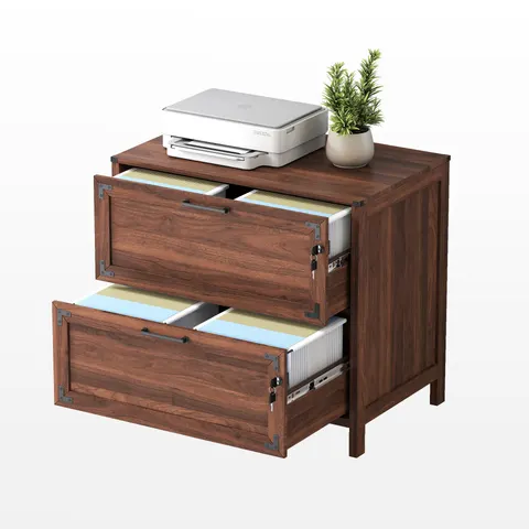 Farmhouse File Cabinet with Lock, 2 Drawers