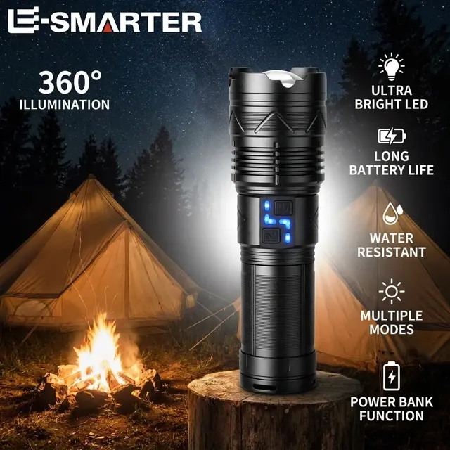 Tactical LED Flashlight 20000 Lumen Rechargeable 2