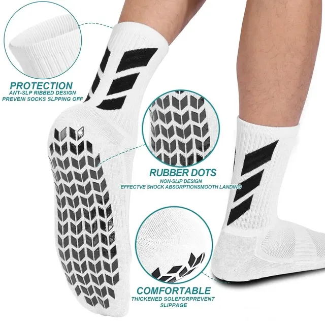 Anti-Slip Football Socks with Grip Dots, 1-3 Pairs 2