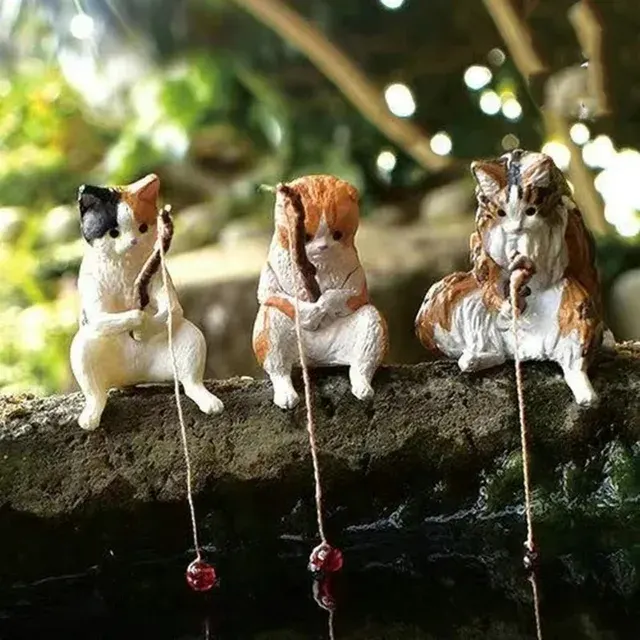 Cartoon Fishing Aquarium Decoration Ornament 2