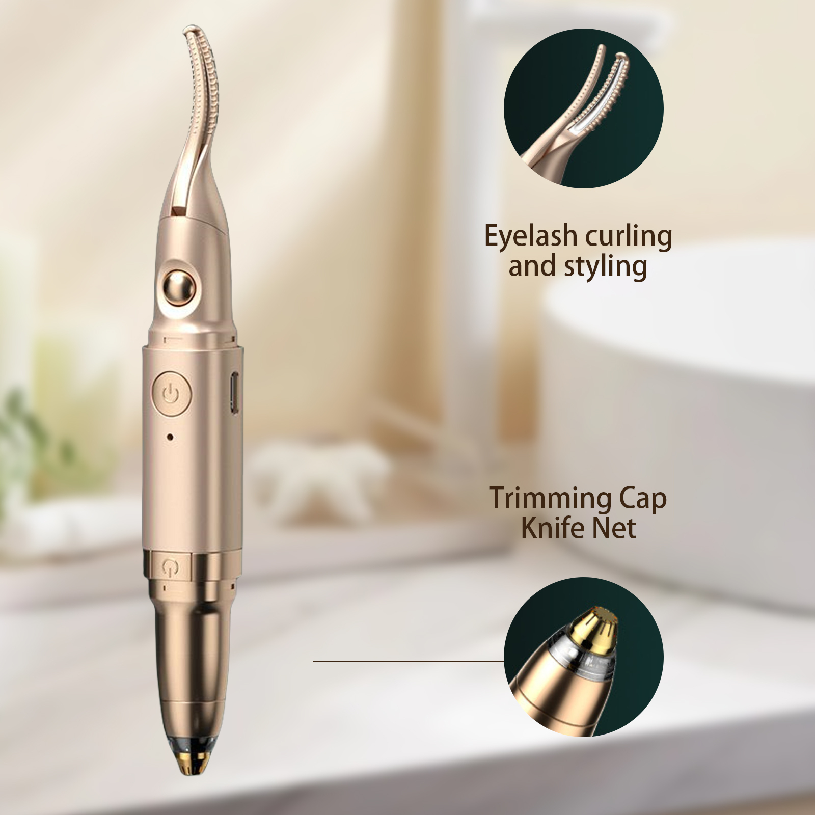 Electric Eyebrow Trimmer with Eyelash Curler 3