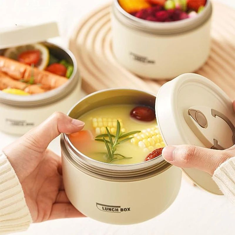 Tragbares Isoliertes Lunchbehälter-Set für Lebensmittel mit Thermo-Lunchbox 3 4