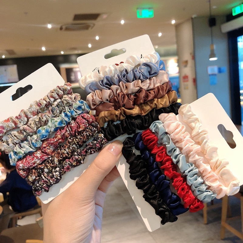 6-Pack Satin Polka Dot Scrunchie Set