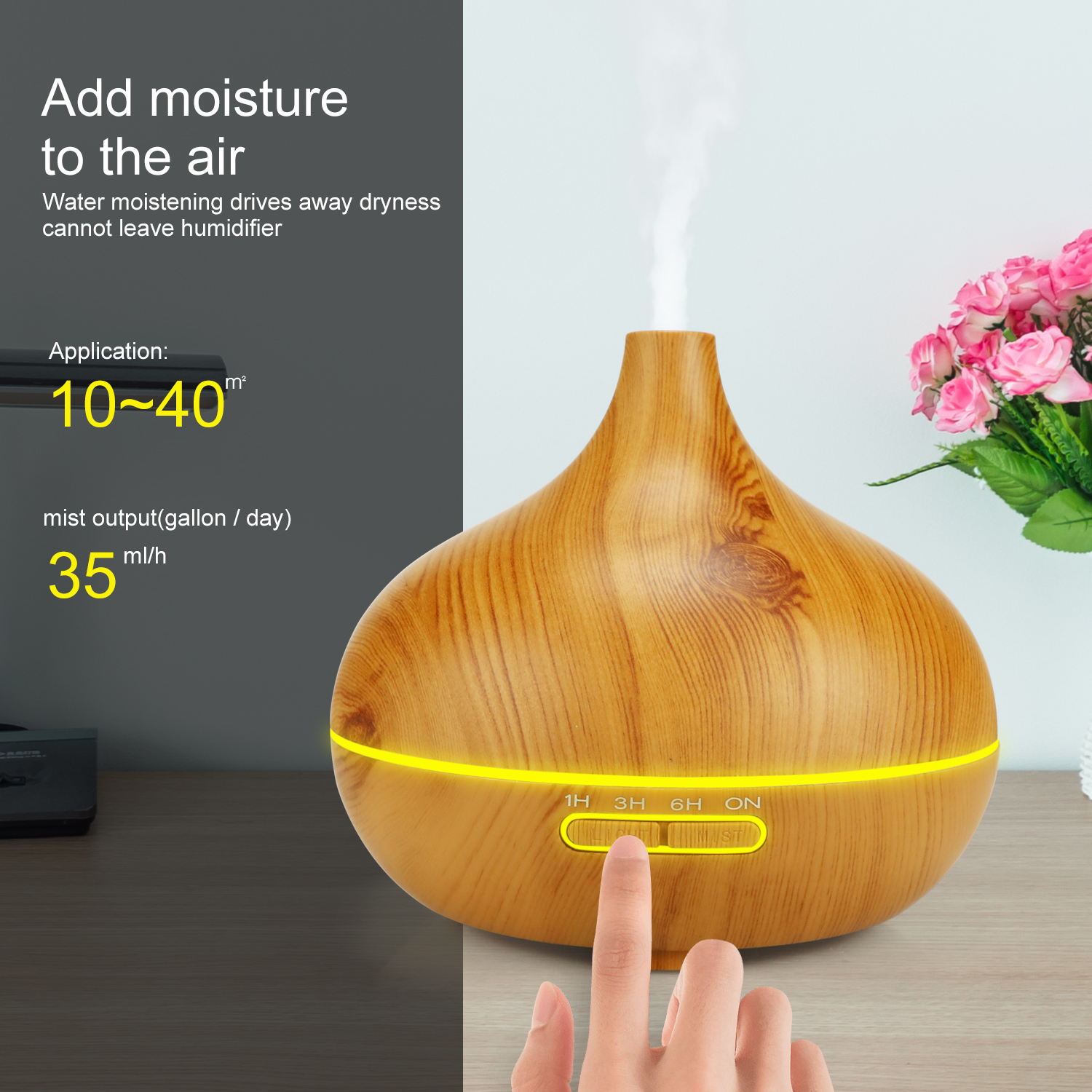 Onion-Shaped Aroma Diffuser 400ml LED 3