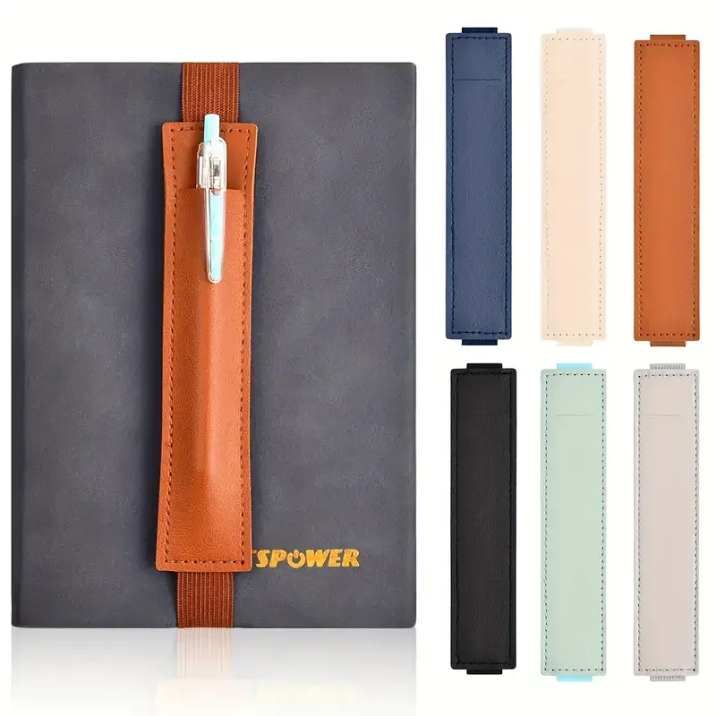 1pc Leder Verstellbarer Gummiband-Stift Halter Stift Beutel für
