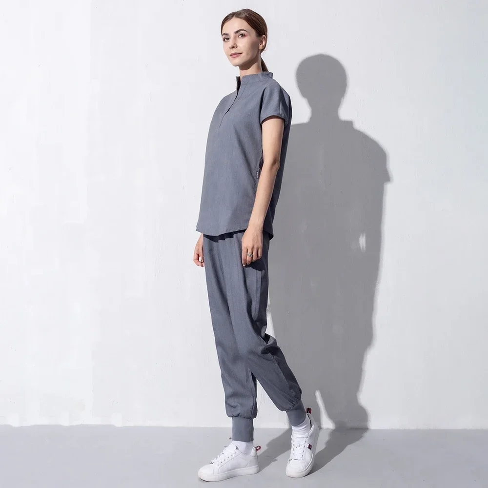 Mode Frauen Arbeitskleidung Peeling Tops + Hose Medizinische 3