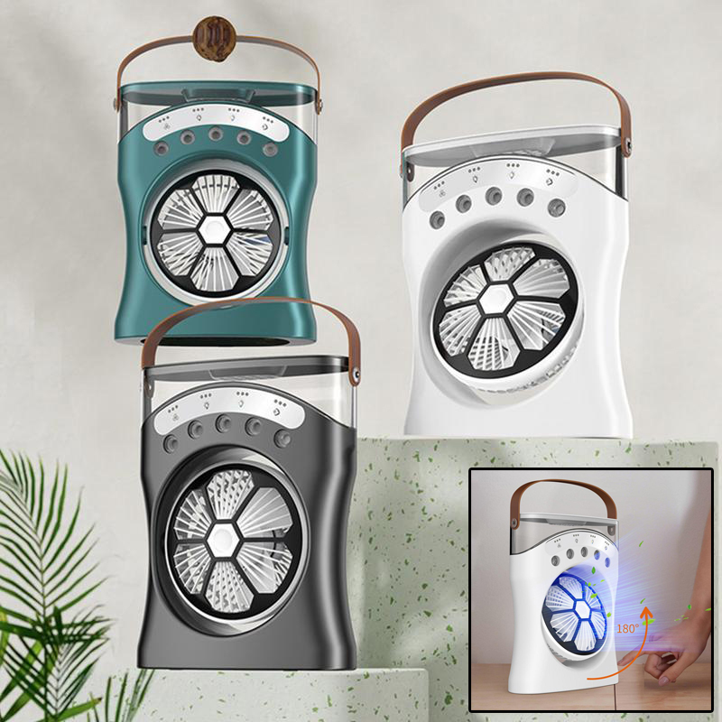 Portable Fan Mini Humidifier Water Spraying Rechargeable Cooler