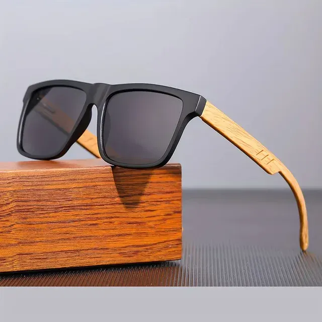 Square Wood-Grain UV400 Sunglasses 3