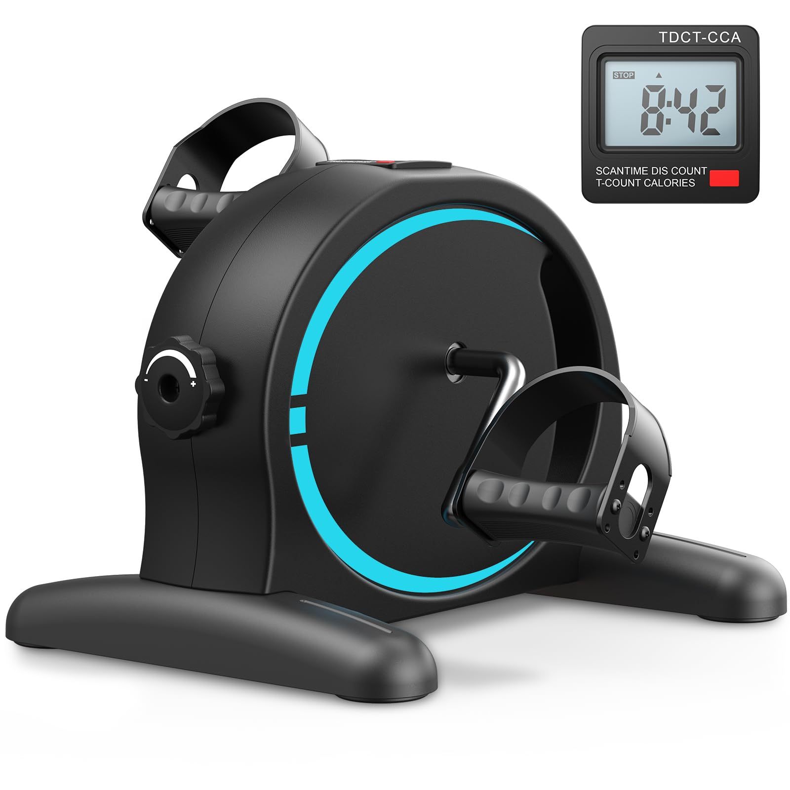 Mini Pedal Exerciser Adjustable Resistance Home Office Workout