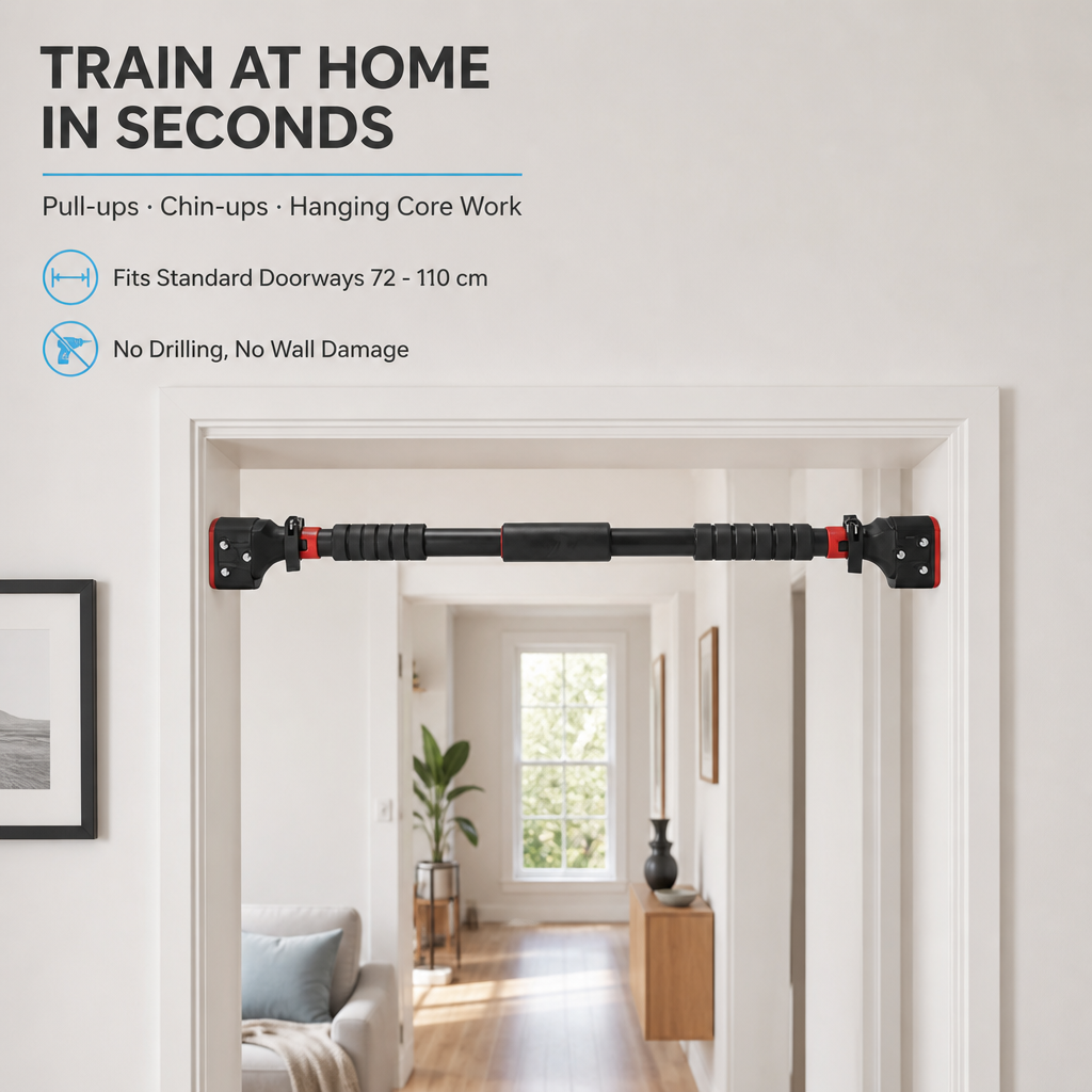 Adjustable 72-110cm Doorway Pull up Bar Steel Home 2