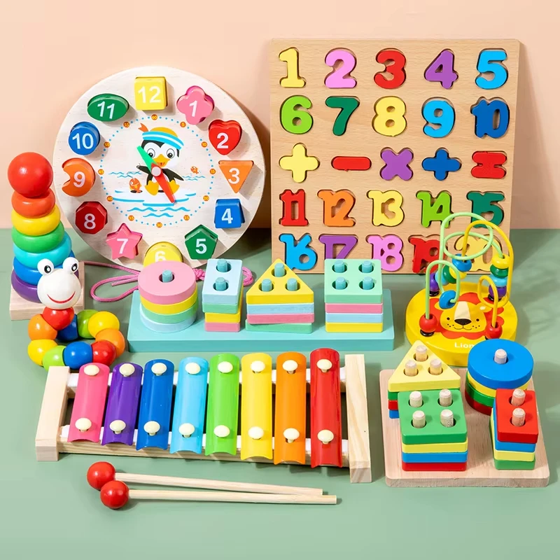 Wooden Montessori Busy Board with Xylophone 4