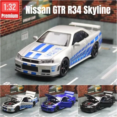 Nissan Skyline R34 Diecast Model Car 1:32