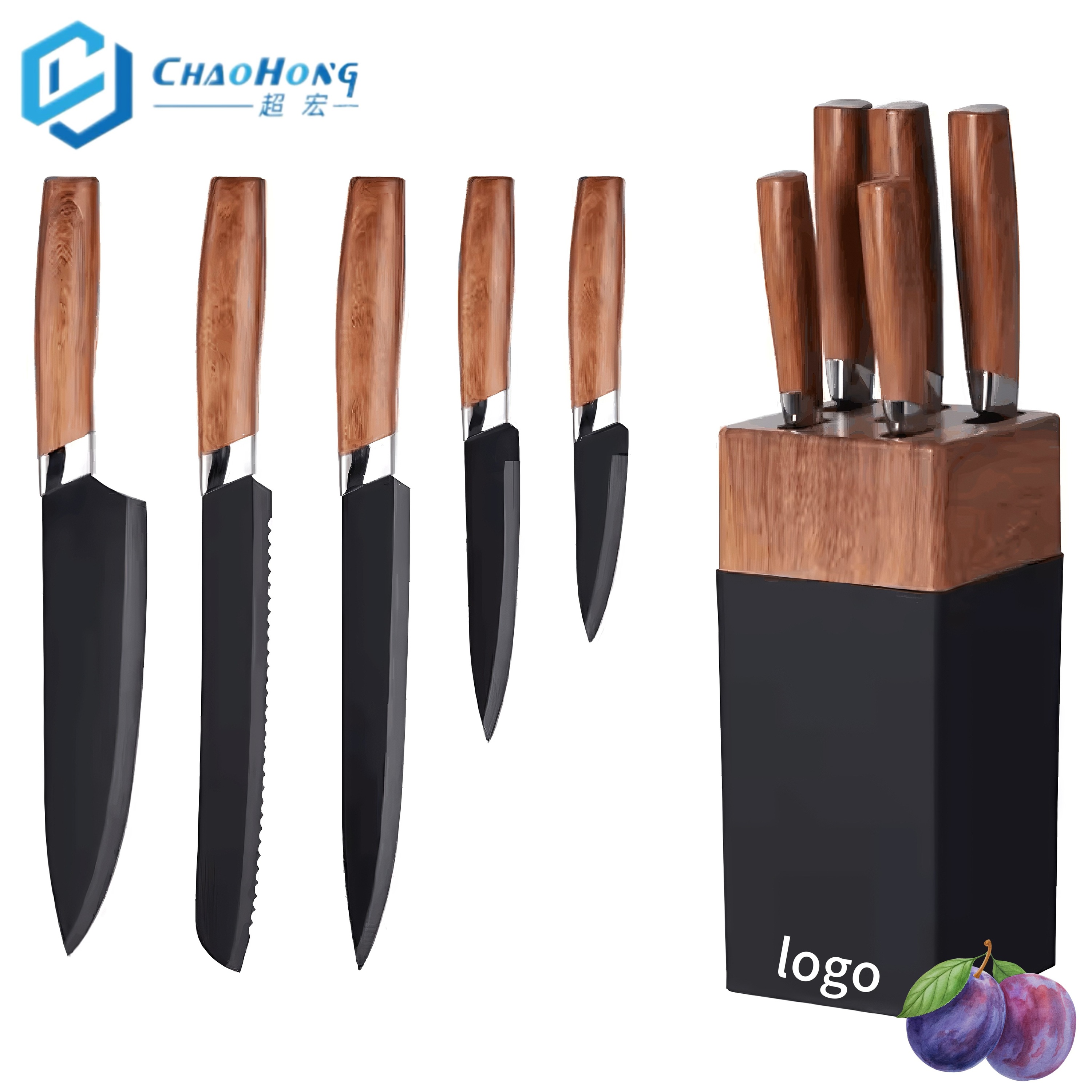 7-Piece Premium Stainless Steel Kitchen Knife Set Block