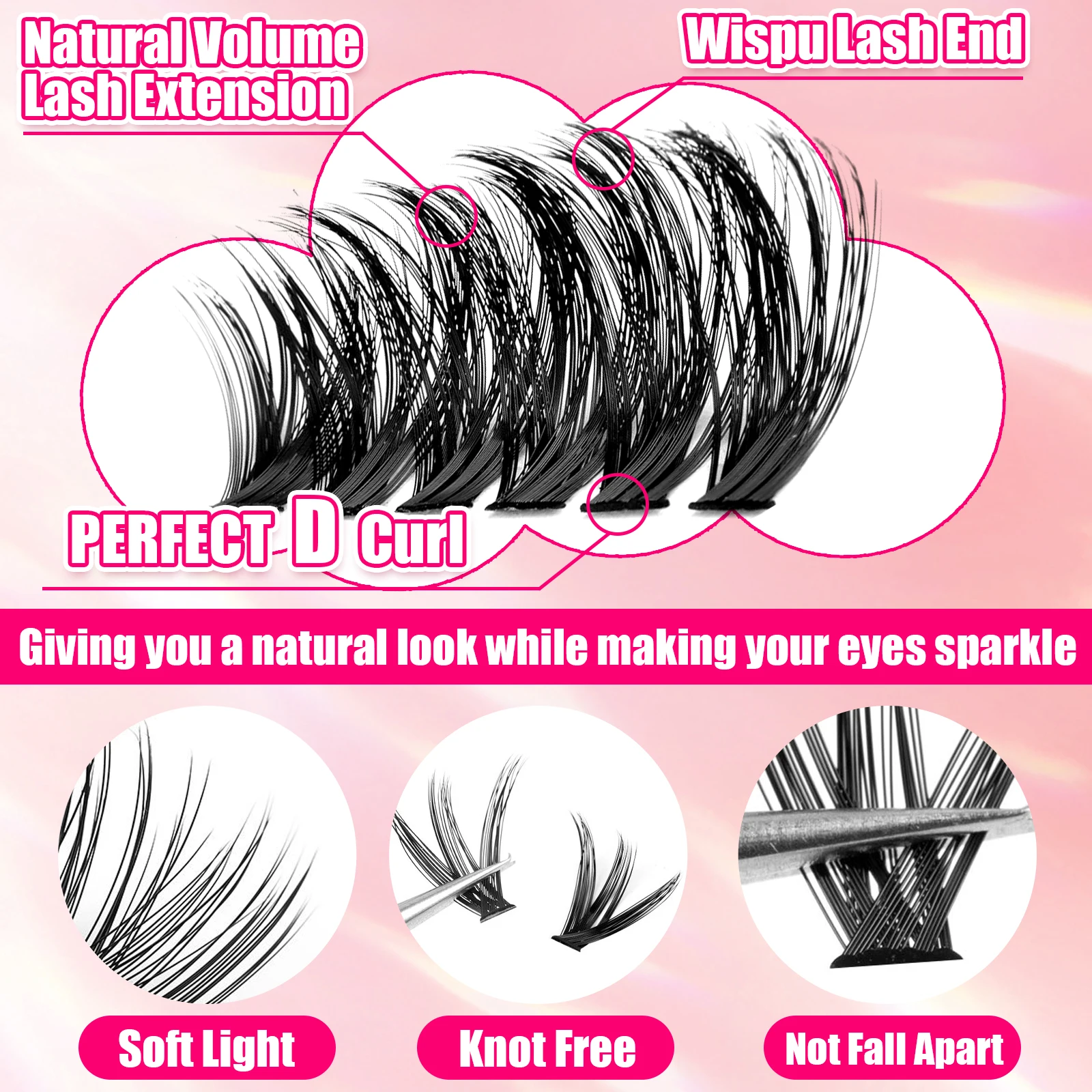 800-teiliges DIY-Wimpern-Set 30D 40D 50D 60D D-Curl 8-18mm 4
