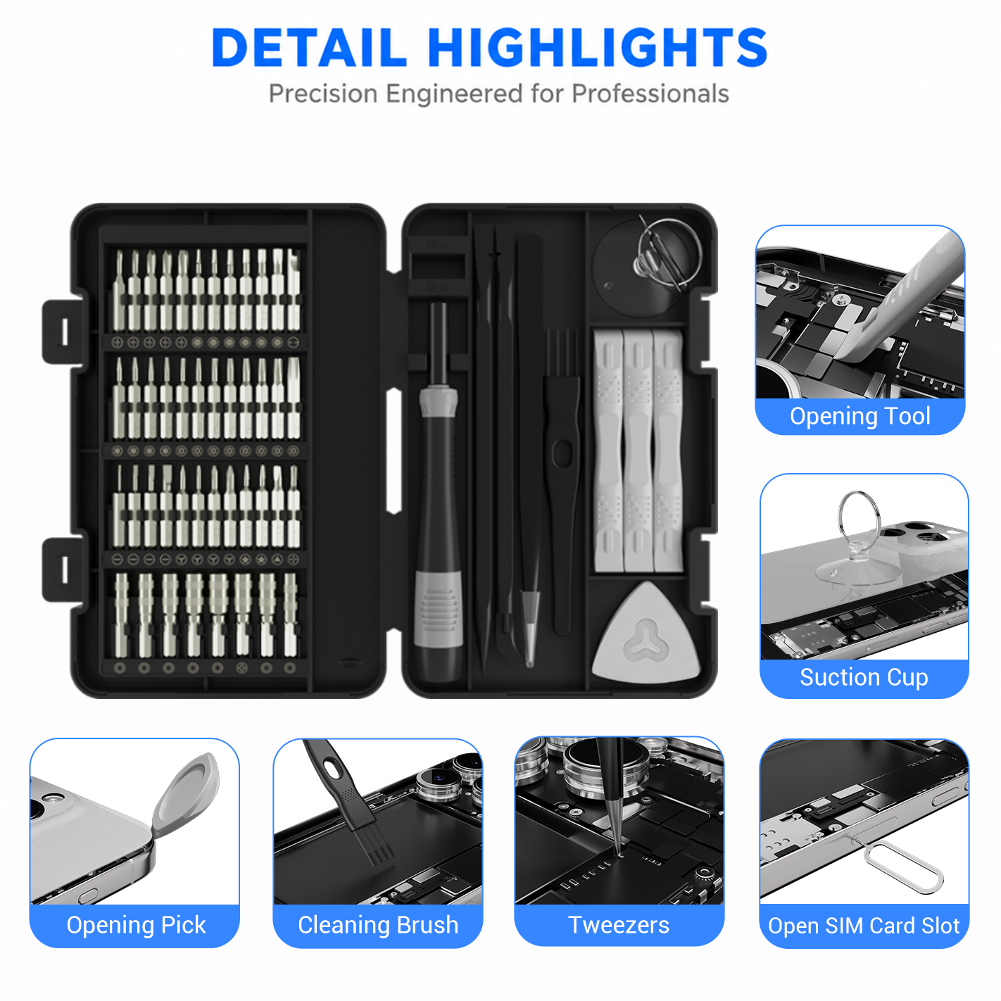58-Piece Precision Screwdriver Set Steel Handle 3