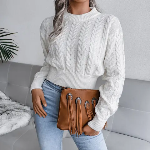Cropped Knit Sweater