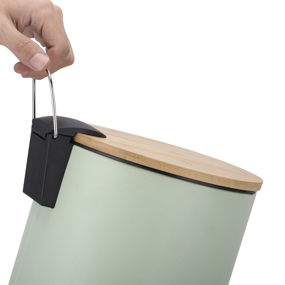 Bambus-Mülleimer mit Fußpedal und Softclose 4