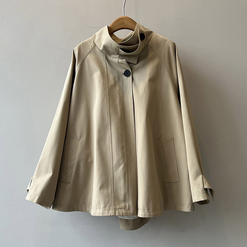 Women's Loose Fit Cotton Trench Coat