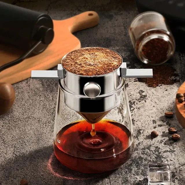 Foldable Pour-Over Coffee Dripper with Double Mesh 3