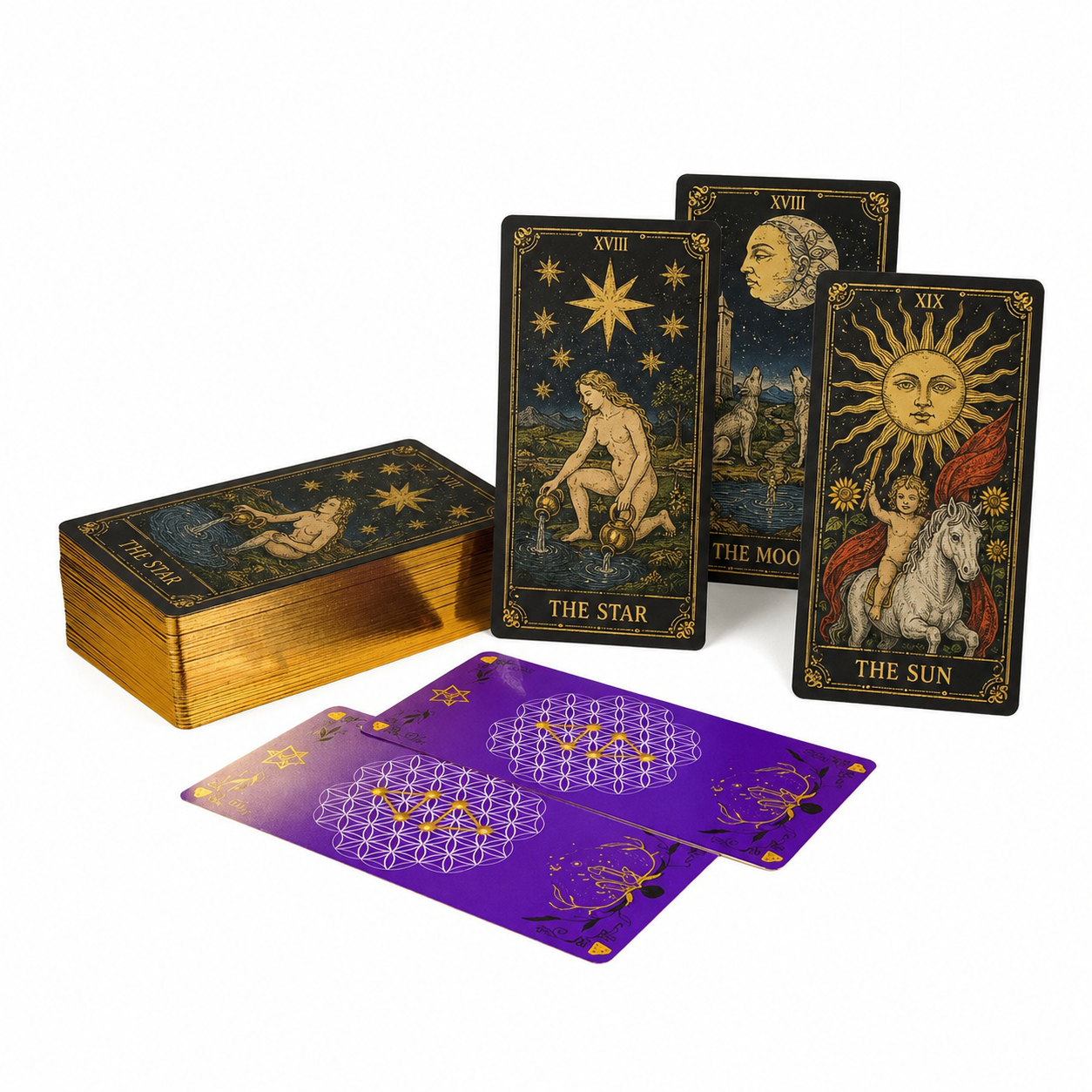 Eco-Friendly Durable Tarot Cards Gold Foil Gilt Edges 2