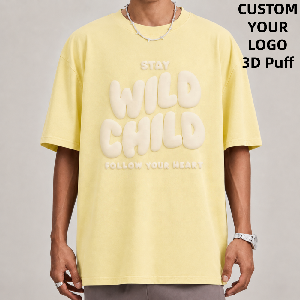 Boxy Men's T-Shirt with 3D Puff Print