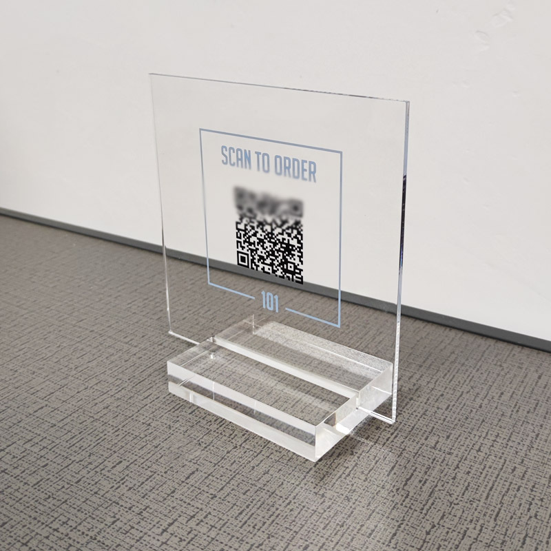 Acryl-Schild mit QR-Code Aufsteller für Geschäfte 3