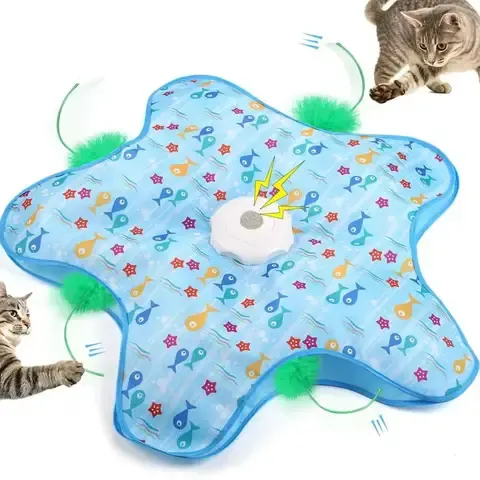 Interaktives Katzenspielzeug Automatische Drehscheibe mit Beweglicher Feder und