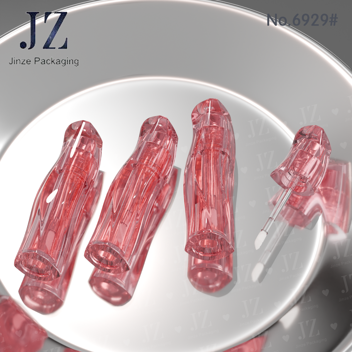 Transparenter Lipgloss-Tube in Kurvenform 3