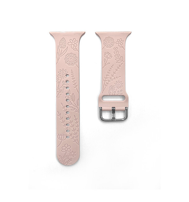 Quickly Release Engraved Silicone Replacement Strap Watch Bands