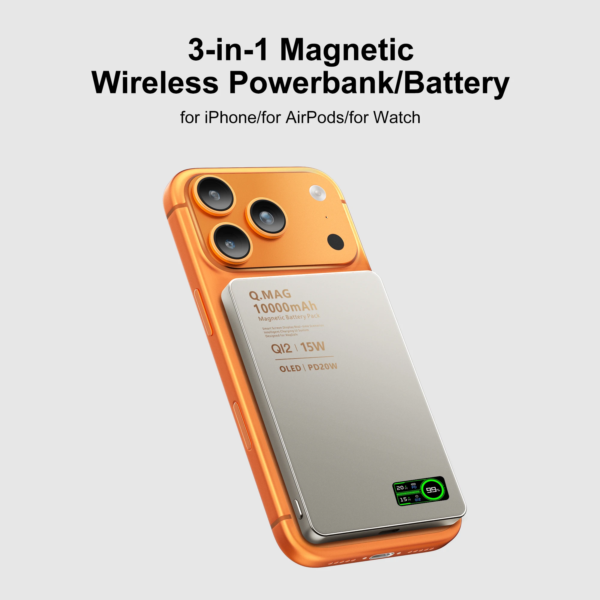 Kabellose Magnet-Powerbank 10000 mAh