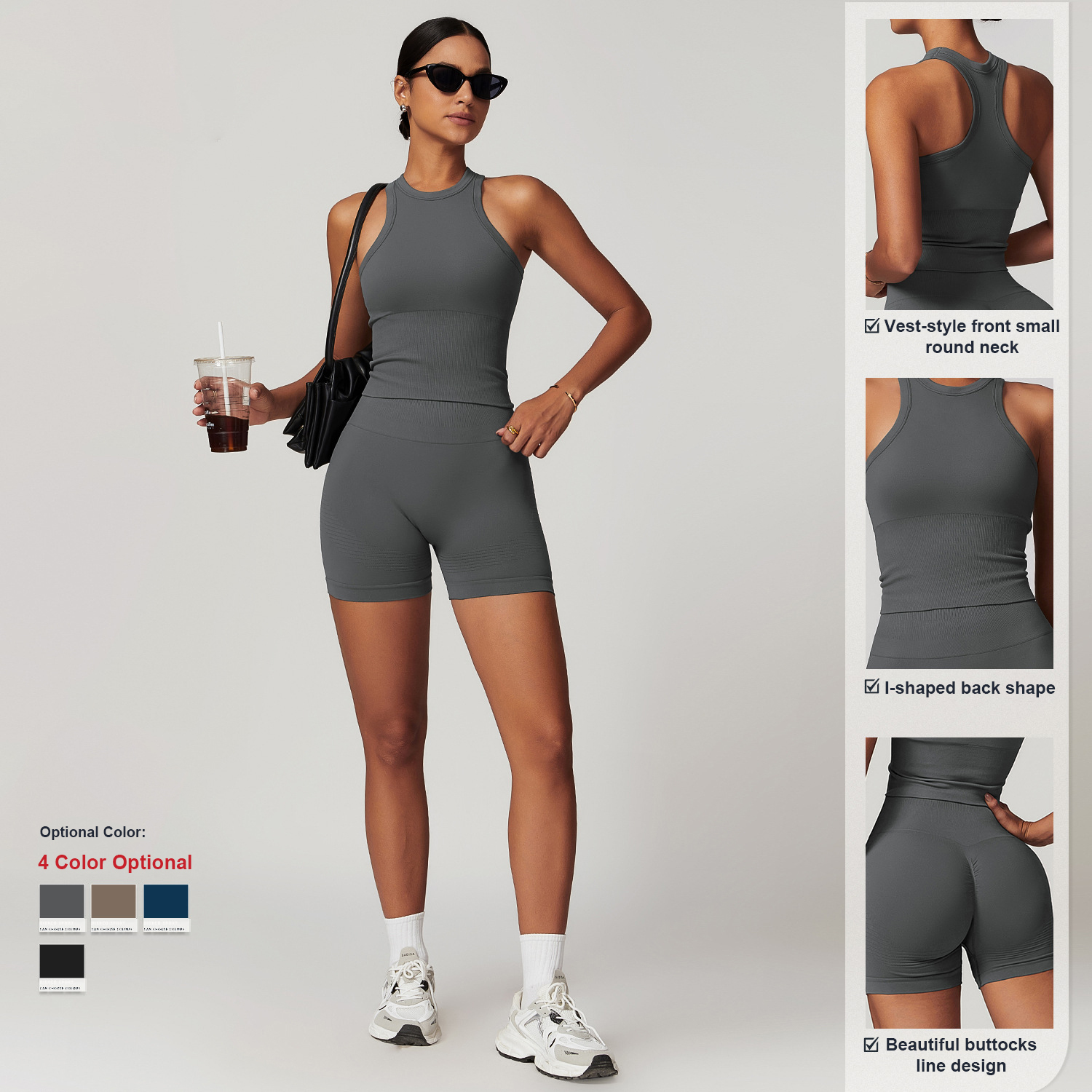 Nahtloses 2-teiliges Damen Yoga Set 4