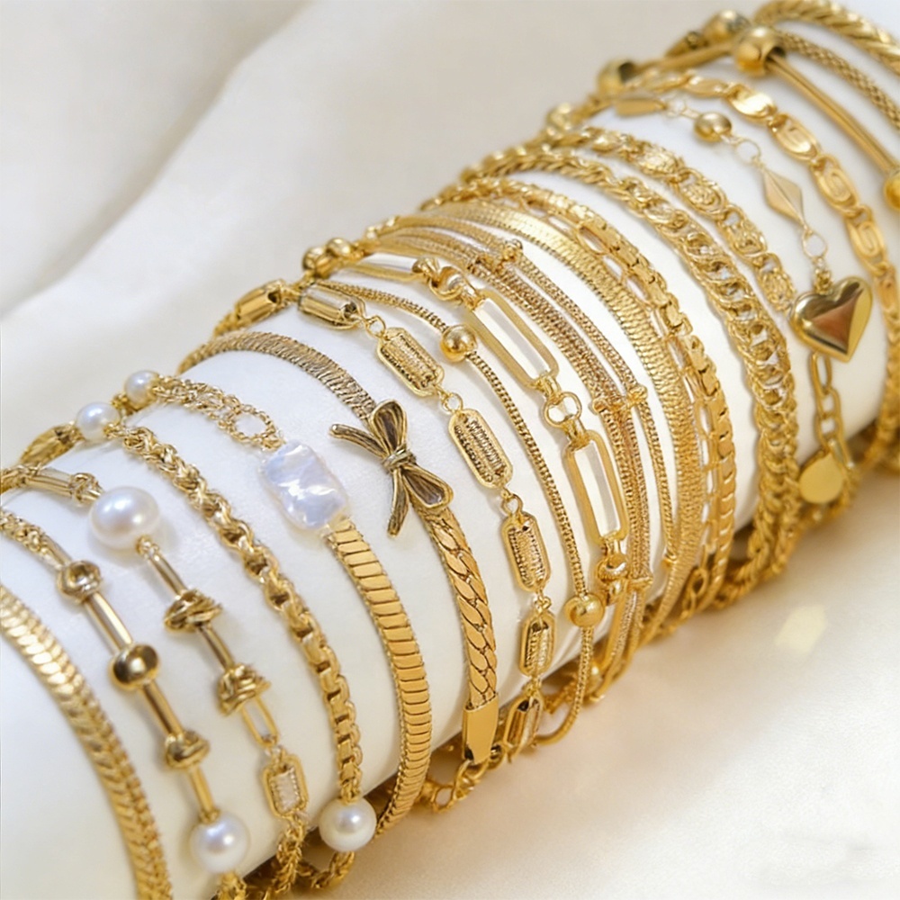 Personalized Women Mens Waterproof Zirconia Heart Bangles 18K