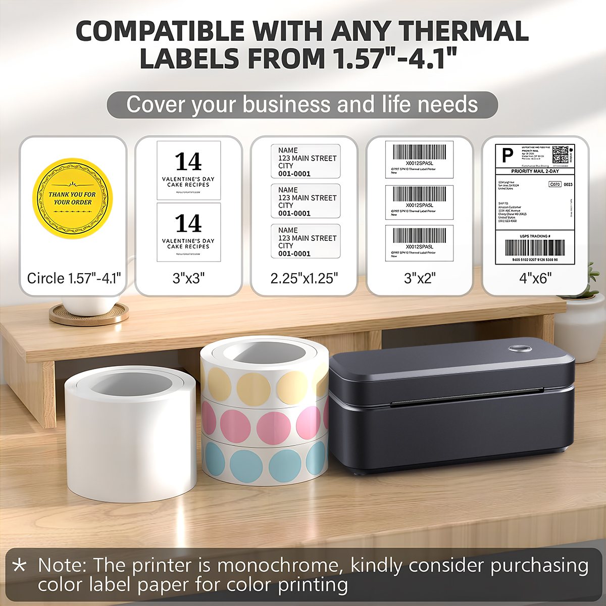 Thermo Versandetikettendrucker 4x6 Zoll, wasserfest 3