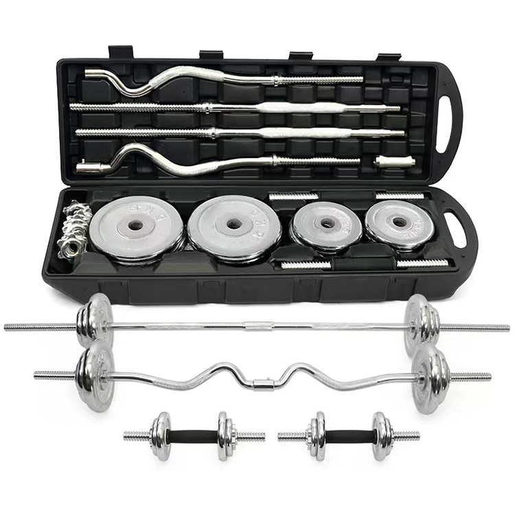 Adjustable Iron Dumbbell Set 50kg with Curlbar