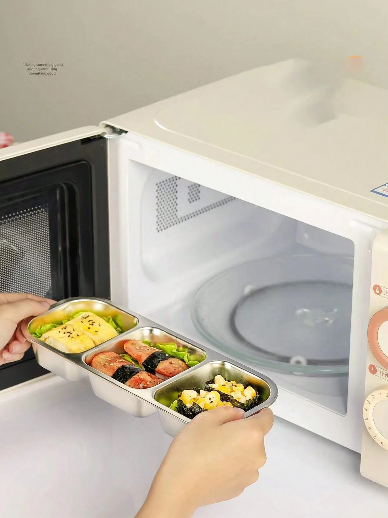 Mini-Lunchbox aus Edelstahl mit Fächern für Mahlzeiten zur 4