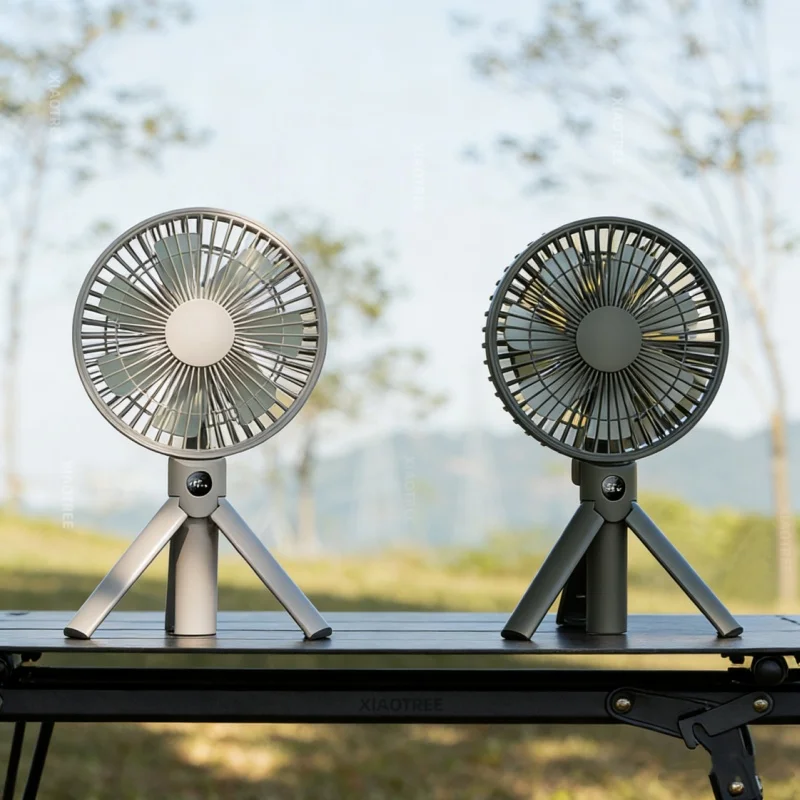 XIAOTREE Tragbarer Handventilator mit LED-Digitalanzeige Wiederaufladbar 180° ° 2