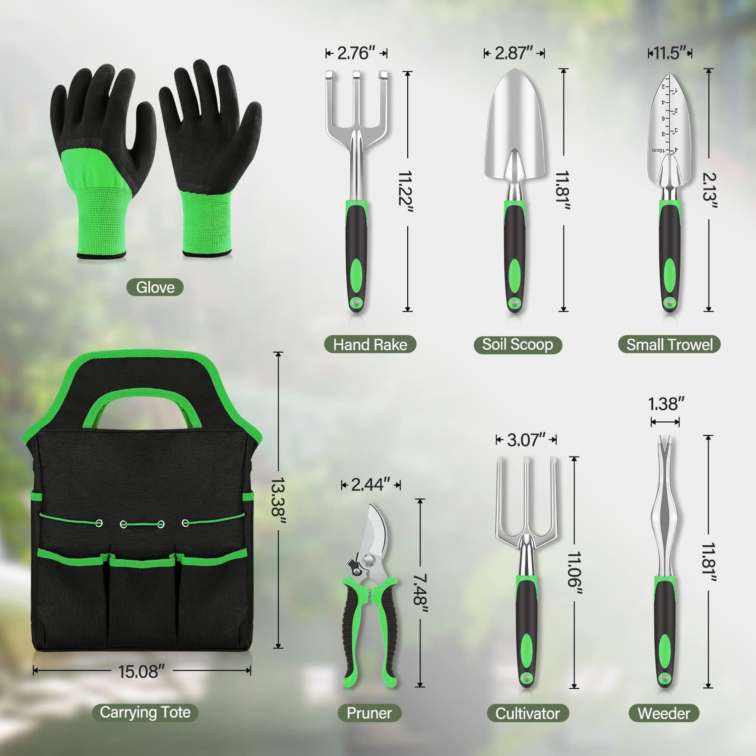 Aluminum Garden Tool Set with Pruning Shears 2