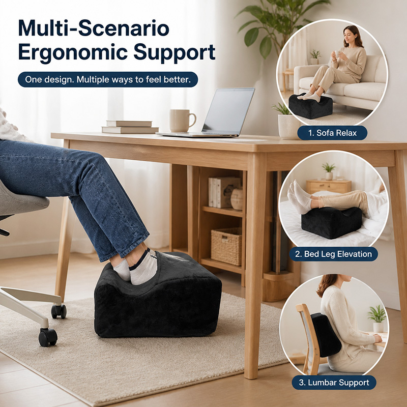Under Desk Foot Rest With Warm Feet Pocket 4